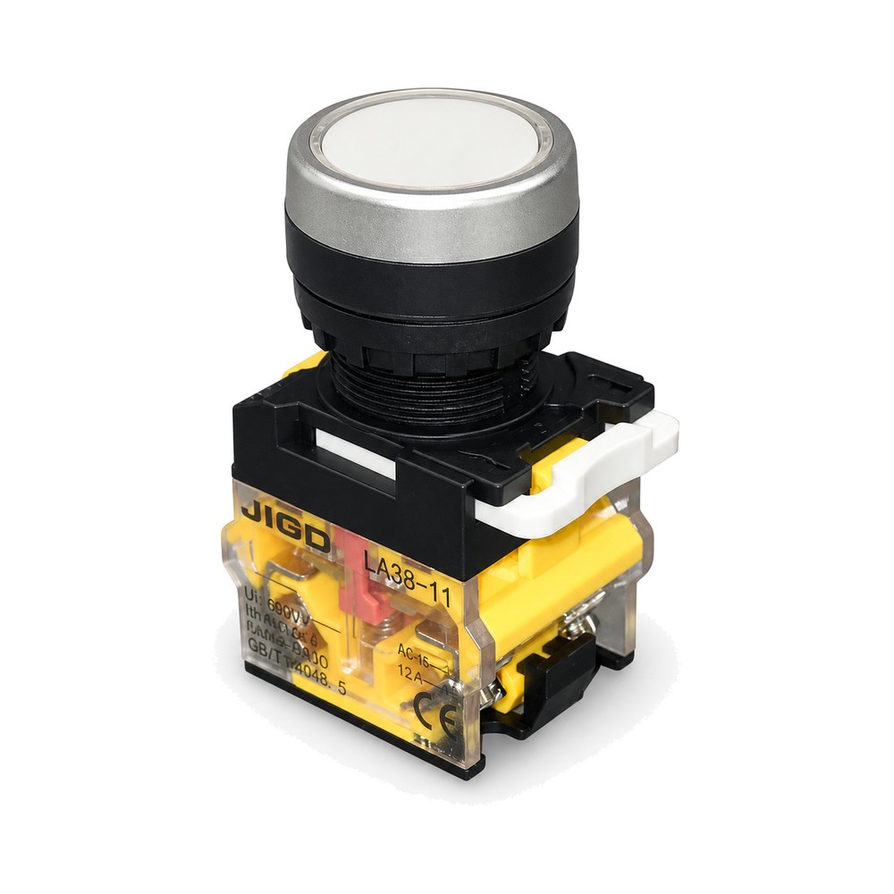 LA38-11 PN WHITE Push Button Switch