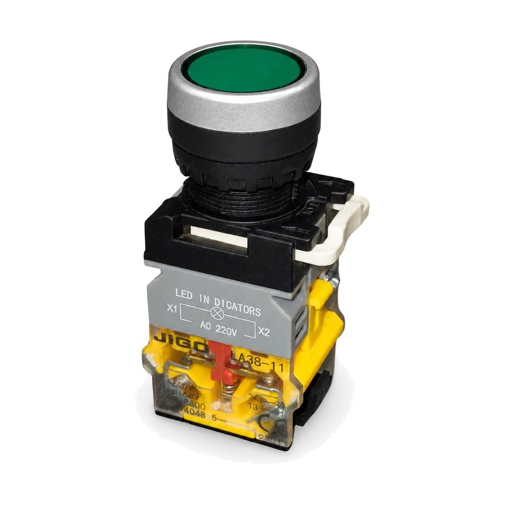 LA38-11 PND 220V GREEN Push Button Switch