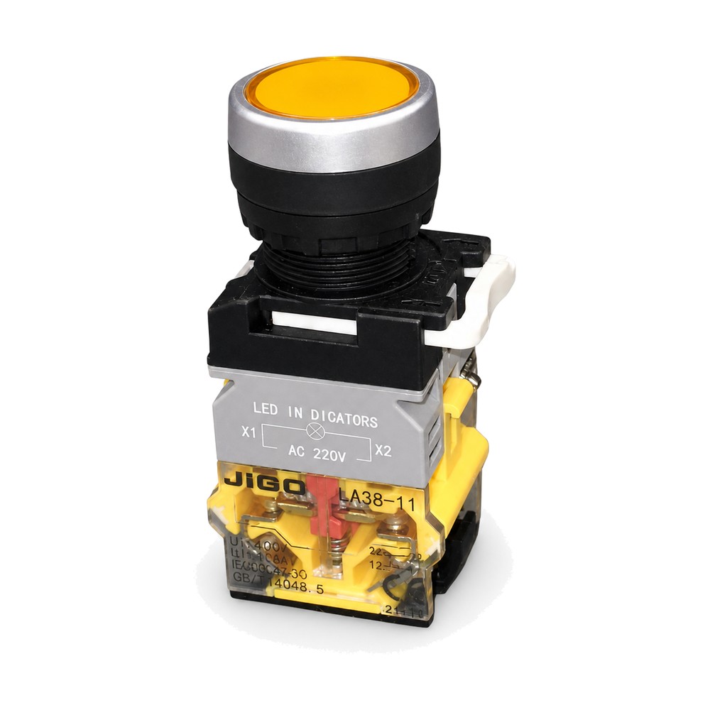 LA38-11 PND 220V YELLOW Push Button Switch