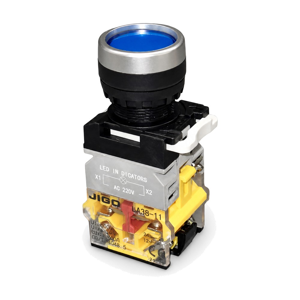 LA38-11 PNZS 220V BLUE LATCHING Push Button Switch
