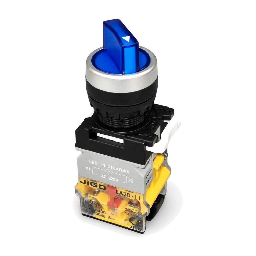 LA38-11-XD21 BLUE 220V 2P SELECTOR SWITCH WITH LED