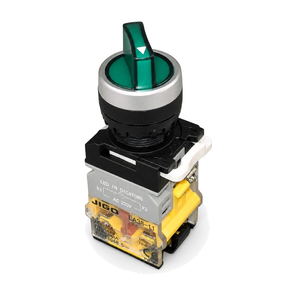 LA38-11-XD21 GREEN 220V 2P SELECTOR SWITCH WITH LED