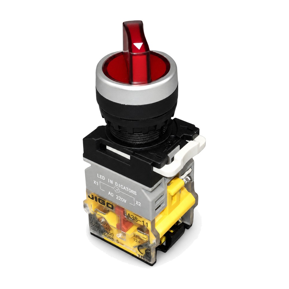 LA38-11-XD21 RED 220V 2P SELECTOR SWITCH WITH LED
