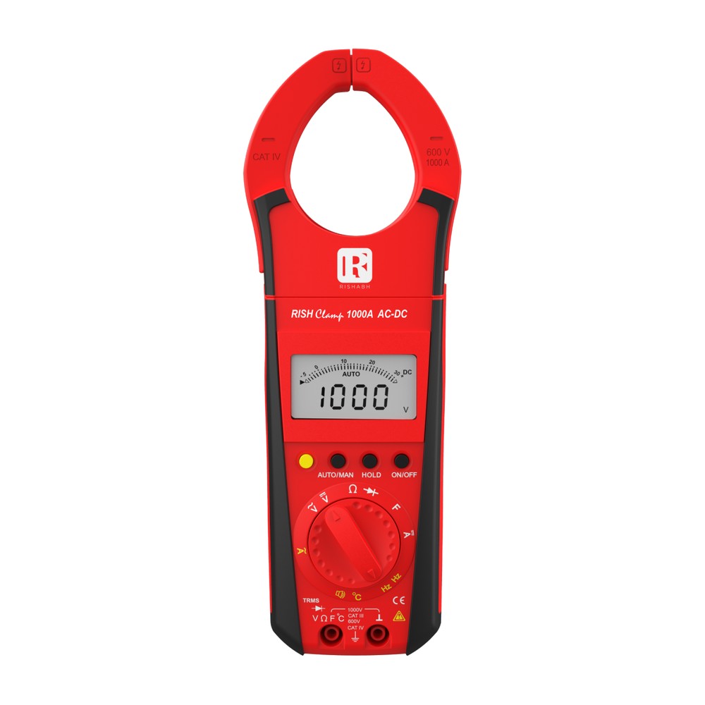 RISH Clamp 1000A AC-DC True RMS Clamp Meter