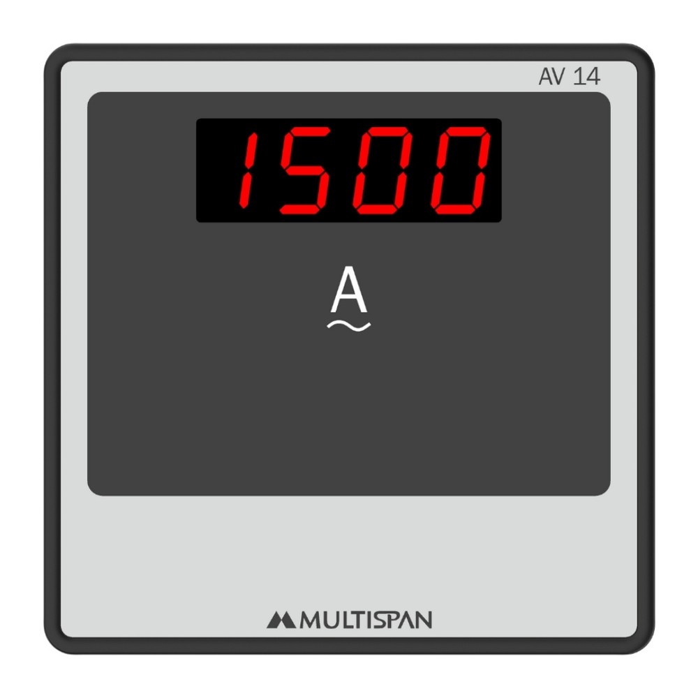 Multispan AV-14 Digital Ammeter CT Operated 96x96