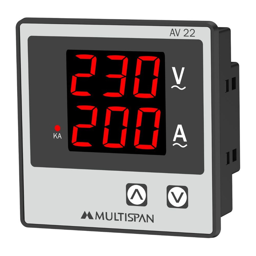 Multispan AV-22 Volt + Amp Combined Meter CT Operated 72x72