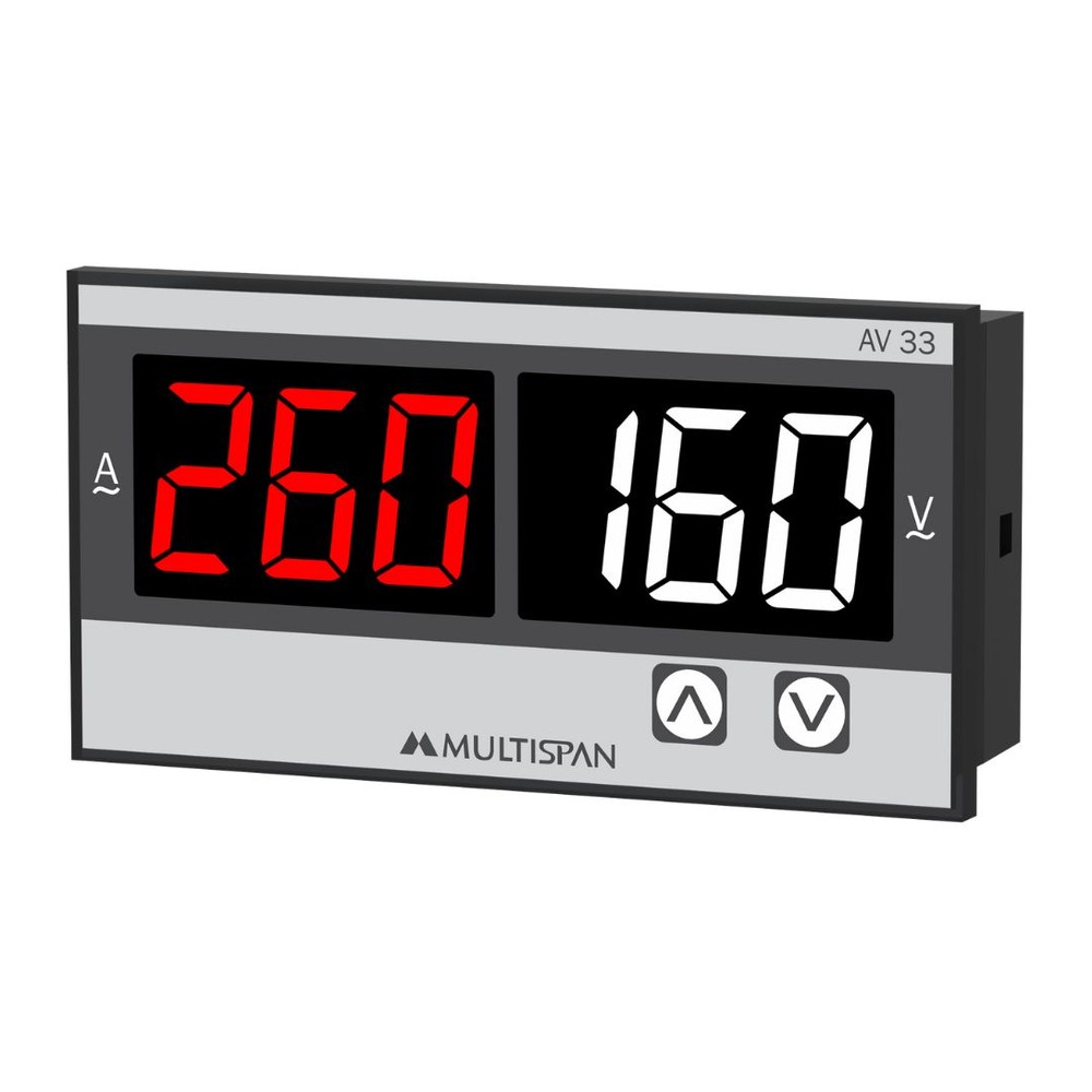 Multispan AV-33 Volt + Amp Combined Meter 30 A Direct 48x96