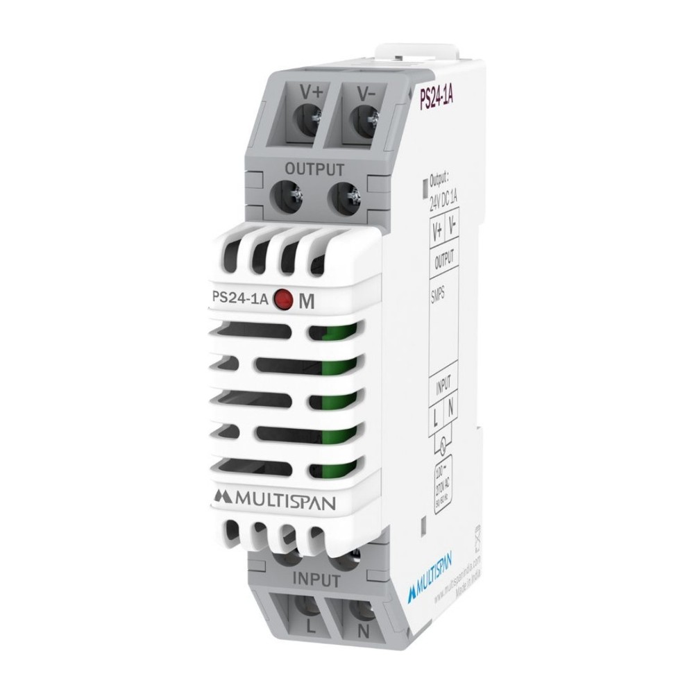 Multispan PS24-1A SMPS 24 V DC 1 A DIN Rail