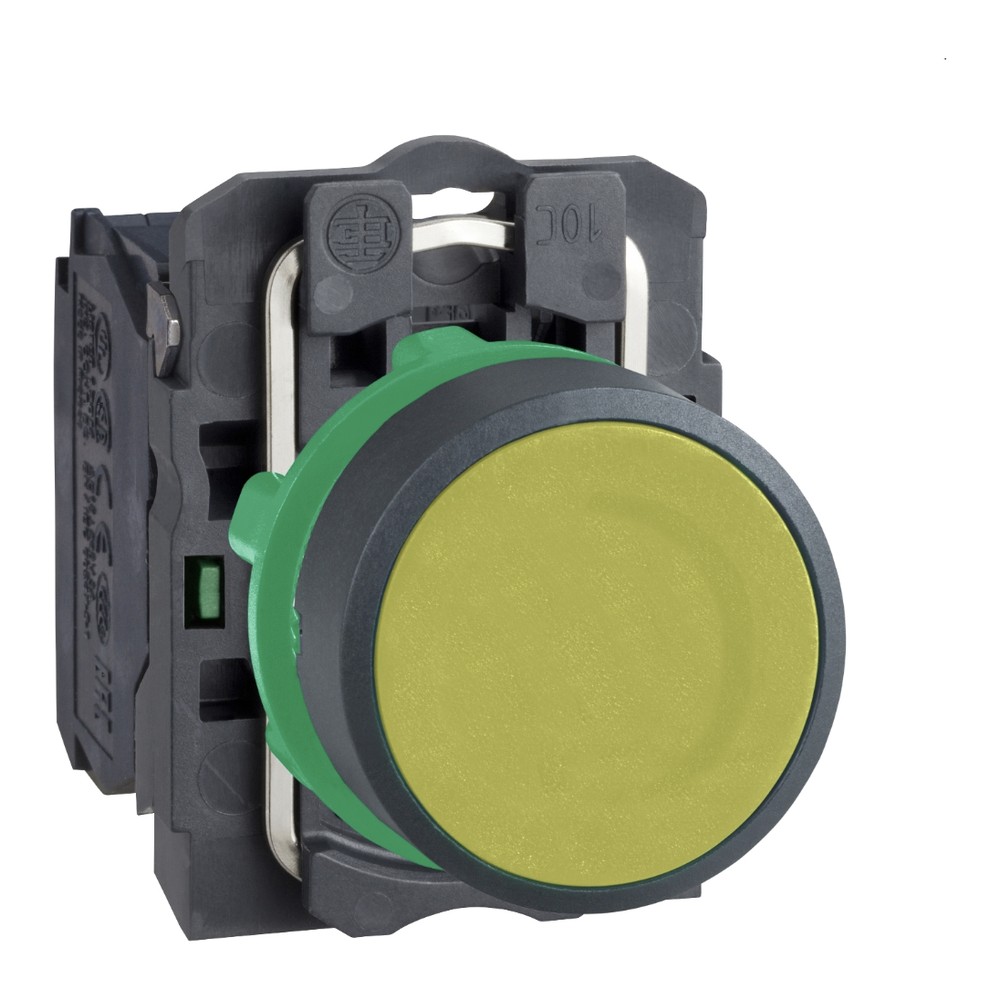 Schneider XB5AA51 Harmony XB5 Push Button Yellow 22 mm 1 NO Spring Return