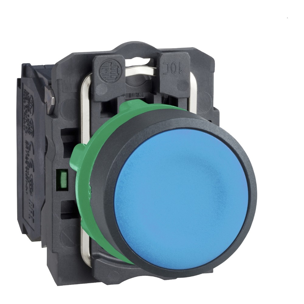 Schneider XB5AA61 Harmony XB5 Push Button Blue 22 mm 1 NO Spring Return