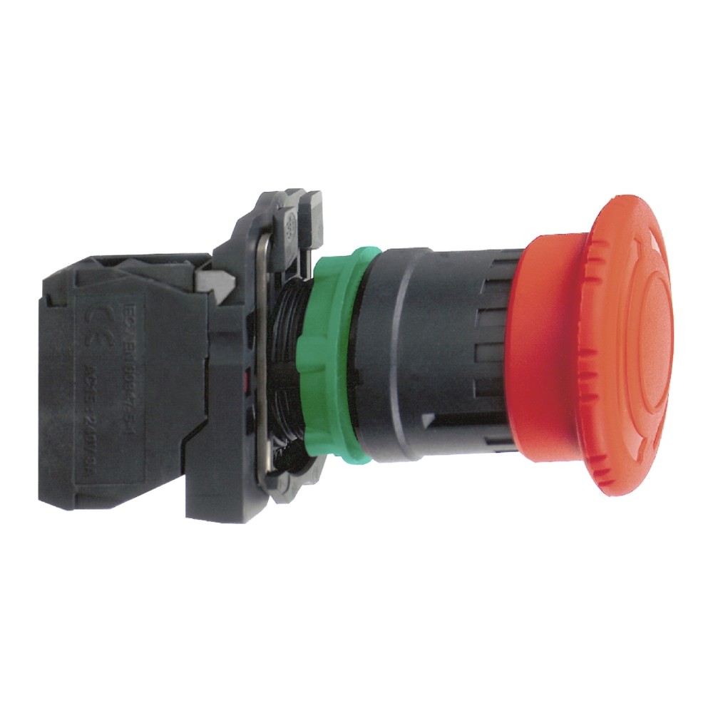Schneider XB5AS542 Harmony XB5 Emergency Stop Mushroom Button 40 mm Red Turn Release 1 NC