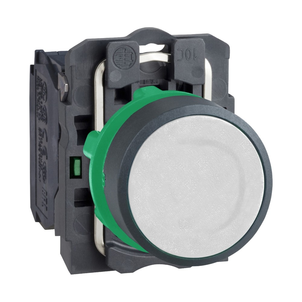 Schneider XB5AA11 Harmony XB5 Push Button 22 mm White Flush 1 NO