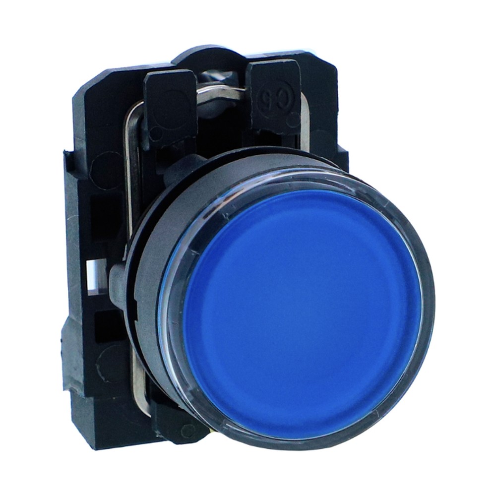 Schneider XB5AW36B1N Harmony XB5 Illuminated Push Button 22 mm Blue 24 V LED 1 NO + 1 NC